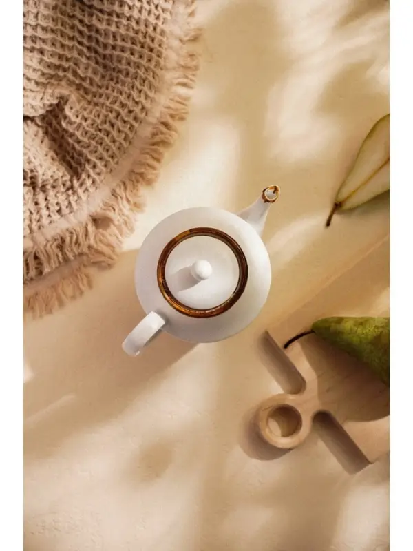 Заварочный чайник SL Home &laquo;Волна в камне&raquo;, 1 л, 22&times;13&times;15.5 см, фарфор, белый