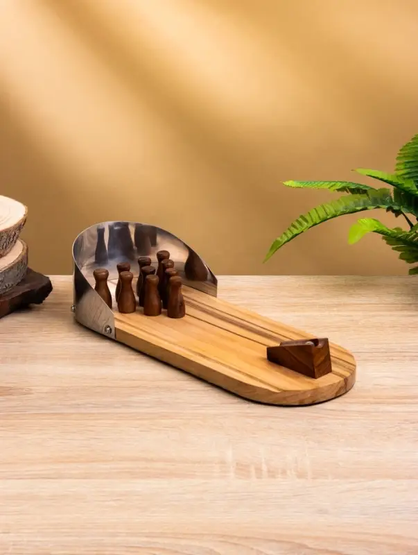 Настольная игра &laquo;Мини боулинг&raquo;, 30&times;11&times;6 см, манговое дерево, алюминий