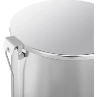 Ведро мусорное стальное 20л круглое серебр с педалью и крышкой 250х400мм