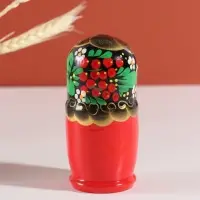 Матрёшка дерево «Хохлома», чёрная голова, 5-кукольная, 11-12 см