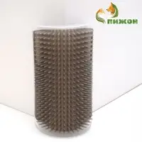 Массажёр - чесалка на угол, размер L, 17&times;11&times;6.2, с кошачьей мятой, серый