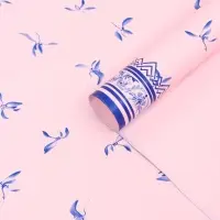 Пленка для цветов, &laquo;Эскиз&raquo;, розовый с голубым, 57&times;57 см