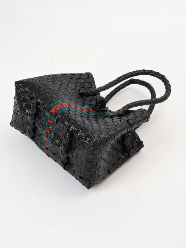 Сумка плетёная пластиковая, 23&times;11&times;30 см, чёрная