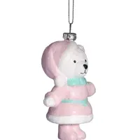 Ёлочная игрушка &laquo;Блеск праздника. Мишутка&raquo;, 10&times;8 см, розовая