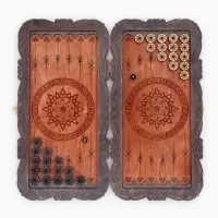 Нарды деревянные большие, резные, настольная игра &laquo;Герб&raquo;, 45&times;45 см