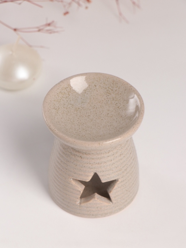 Аромалампа керамика "Звезда" песочная 6,3х6,3х7,5 см