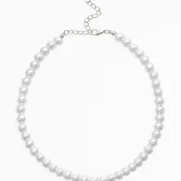 Чокер &laquo;Сияние жемчуга&raquo;, (набор3 нити) бусины №14,10,8, L=35см+8см, цвет белый в серебре