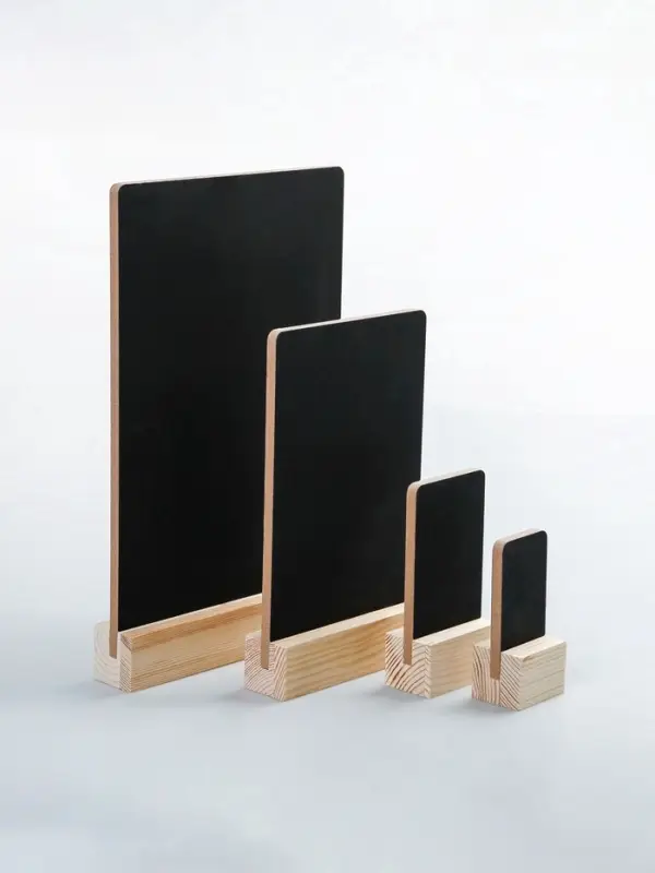 Тейбл-тент А4, меловая табличка на деревянной подставке, ПВХ, 21&times;4&times;33.5 см, чёрный