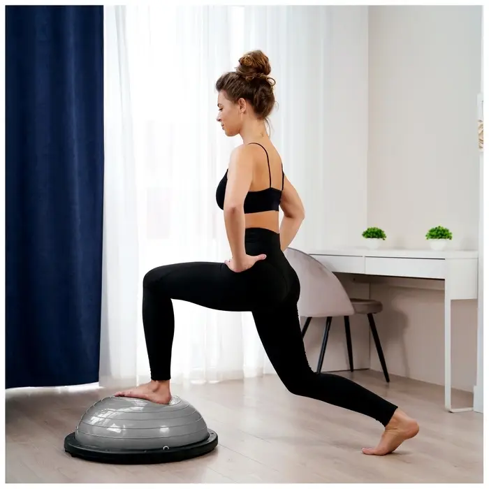 Полусфера BOSU гимнастическая ONLYTOP, с насосом, 58&times;25 см, серая