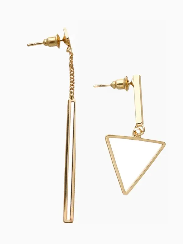 Серьги висячие &laquo;Геометрия&raquo;, треугольники, цвет золото, 7 см