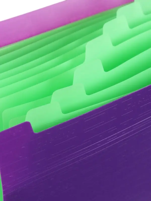 Папка А4 Your Way, 12 отделений, 600 мкм, на кнопке, фиолетовая