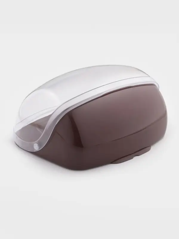 Хлебница малая с крышкой IDEA, 31.5&times;25.4&times;15 см, пластик, коричневая