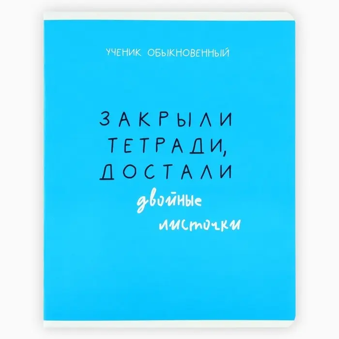 Тетрадь в клетку, 48 л., А5, на скрепке, блок №2 &laquo;Типичный ученик&raquo;, твин лак, уф лак, МИКС