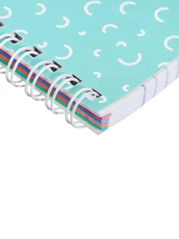 Тетрадь 80 листов в клетку Hatber &laquo;Скобочки&raquo;, на гребне, ламинация Soft-touch, перфорация на отрыв, цветной срез, блок офсет 60-65 г/м&sup2;, МИКС 2 вида