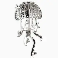 Брошь "Медуза", цвет белый в серебре Брошь "Медуза", цвет белый в серебре