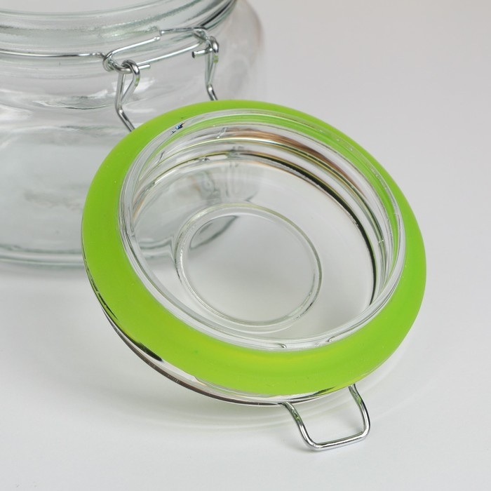 Банка стеклянная для сыпучих продуктов с бугельным замком &laquo;Радуга&raquo;, 500 мл, 11&times;10 см, цвет МИКС