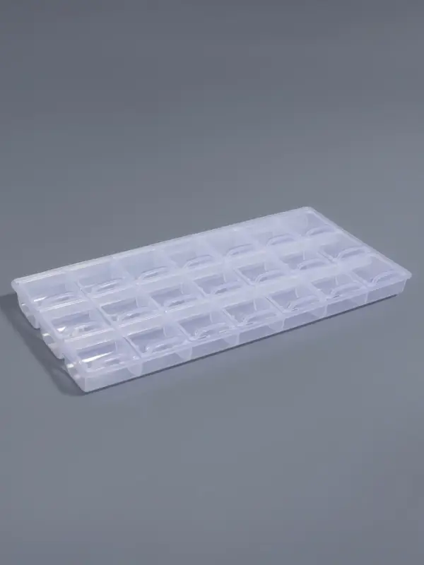 Органайзер для хранения мелочей, 21 отделение, 21.5&times;10.5&times;1.9 см, прозрачный