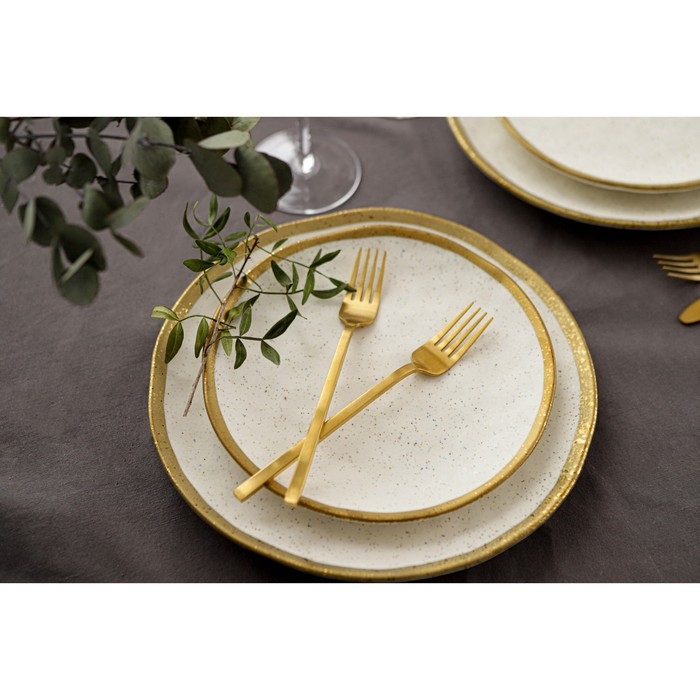 Тарелка фарфоровая пирожковая Magistro Poursephona, d=18,5 см, цвет бежевый Тарелка фарфоровая пирожковая Magistro Poursephona, d=18,5 см, цвет бежевый