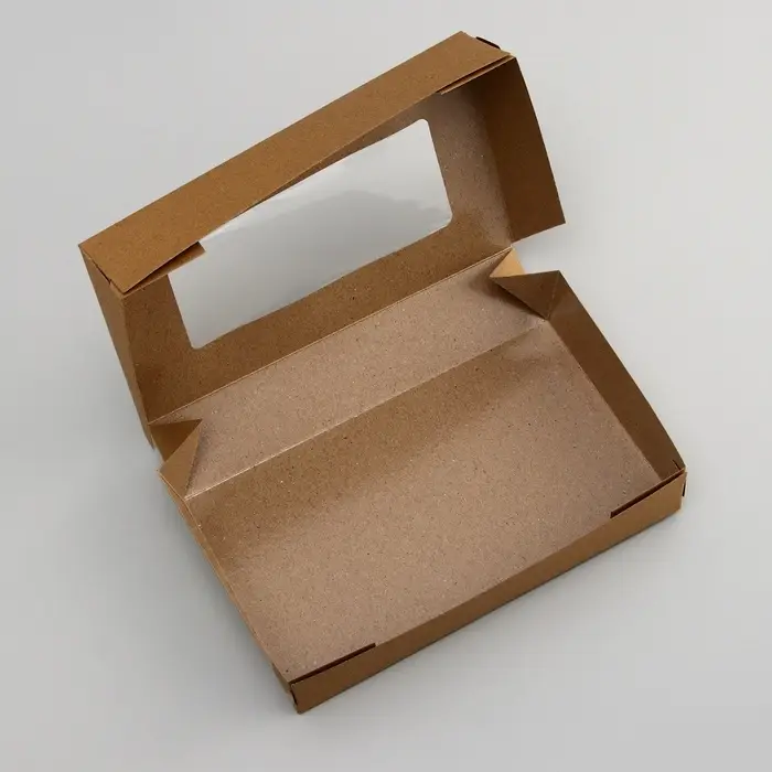 Контейнер навынос, с окном, крафт, 20&times;12&times;4 см