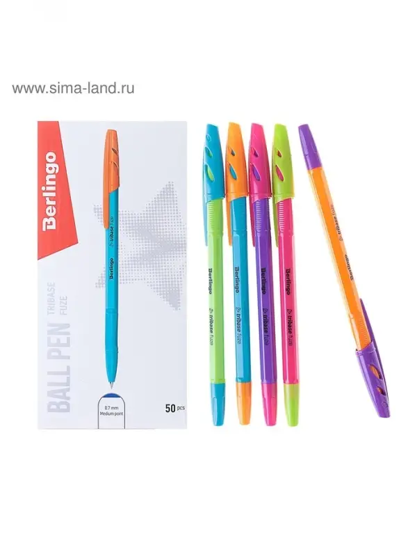 Ручка шариковая Berlingo Tribase Fuze, узел 0.7 мм, чернила синие, МИКС Ручка шариковая Berlingo Tribase Fuze, узел 0.7 мм, чернила синие, МИКС