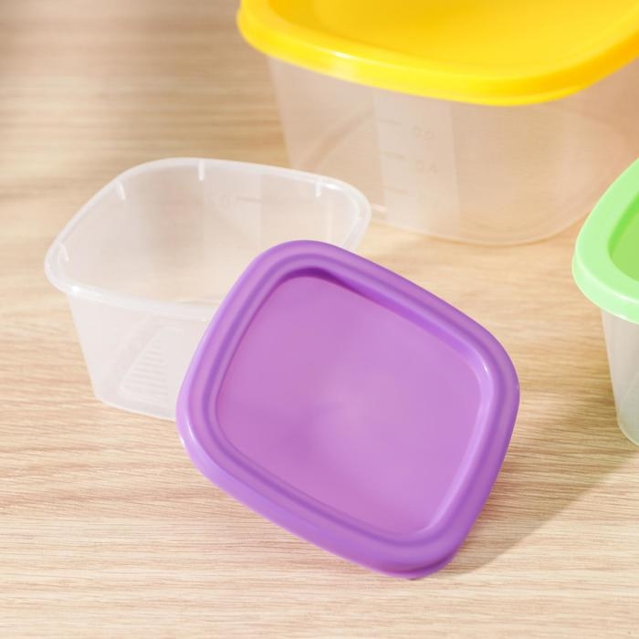 Набор пищевых контейнеров «BioFresh», 4 шт: 0,23 л, 0,5 л, 0,9 л, 1,55 л, прозрачные, крышки микс