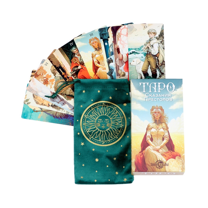 Карты таро Карты таро "Арт Нуво. Сказания престолов", карты гадальные, 78 карт, 6.3х12 см, с мешочком