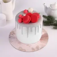 Подложка под торт усиленная «Счастья в новом году!», 26 см, 2 мм