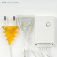 Гирлянда &laquo;Бахрома&raquo; 2.4&times;0.9 м с насадками &laquo;Звёзды&raquo;, IP20, прозрачная нить, 138 LED, свечение тёплое белое, 8 режимов, 220 В