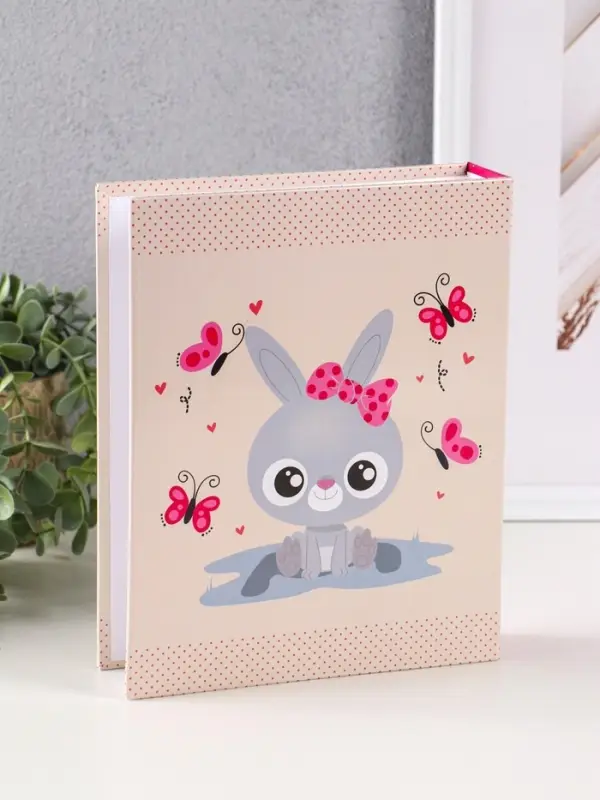 Фотоальбом 200 фото 10X15см,"Зайка с бантиком", ПП карм.