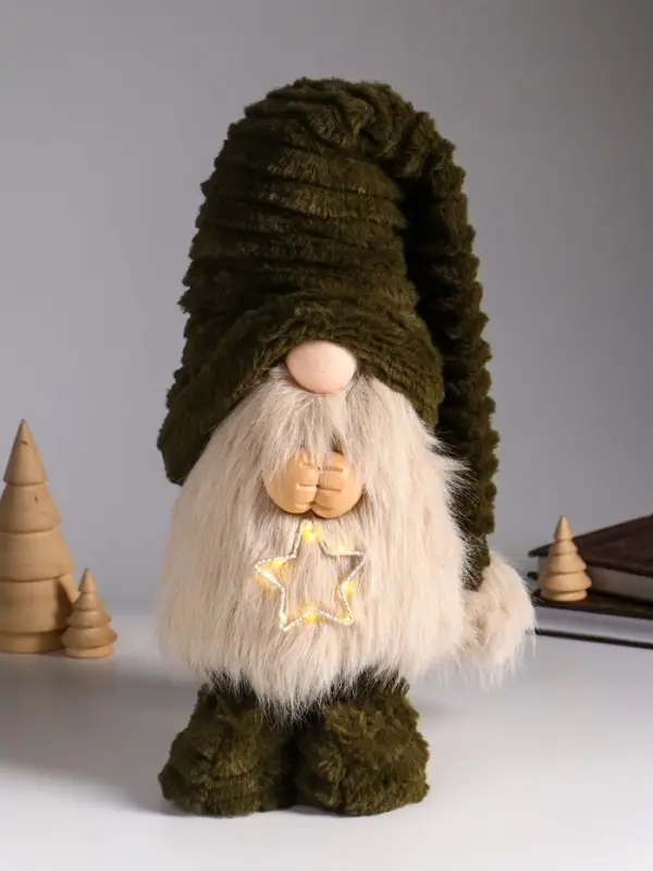 Кукла интерьерная свет Кукла интерьерная свет "Гном в колпаке, держит звездочку" 18х13х33/65 см