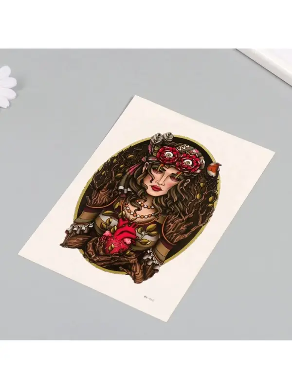 Переводная тату на тело цветная &laquo;Сердце леса&raquo;, 26.1&times;14.6 см