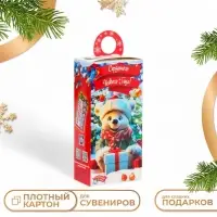 Подарочная коробка Новогодняя Сюрприз «Мишутка» с игрой и анимацией 11×6×21 см