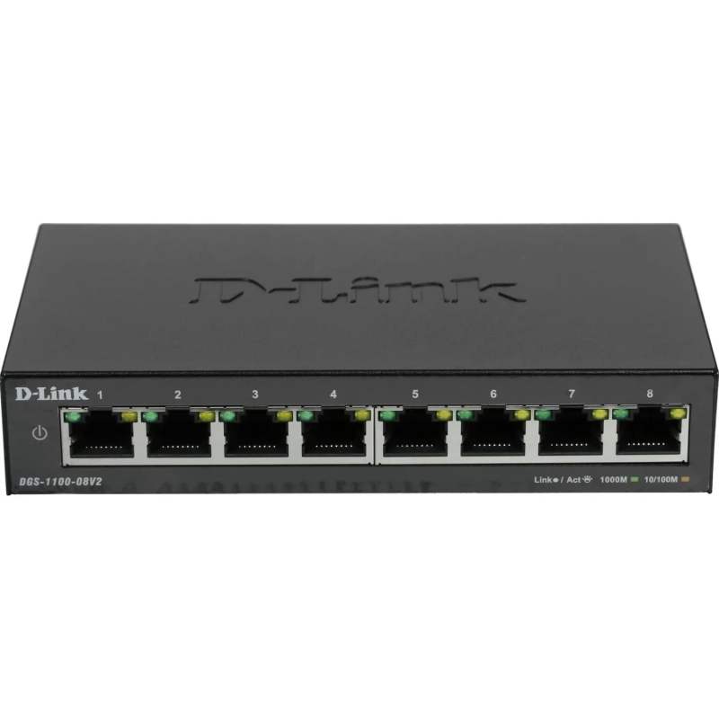 Коммутатор D-Link DGS-1100-08V2/A1A L2 8 портов 10/100/1000Base-T настр