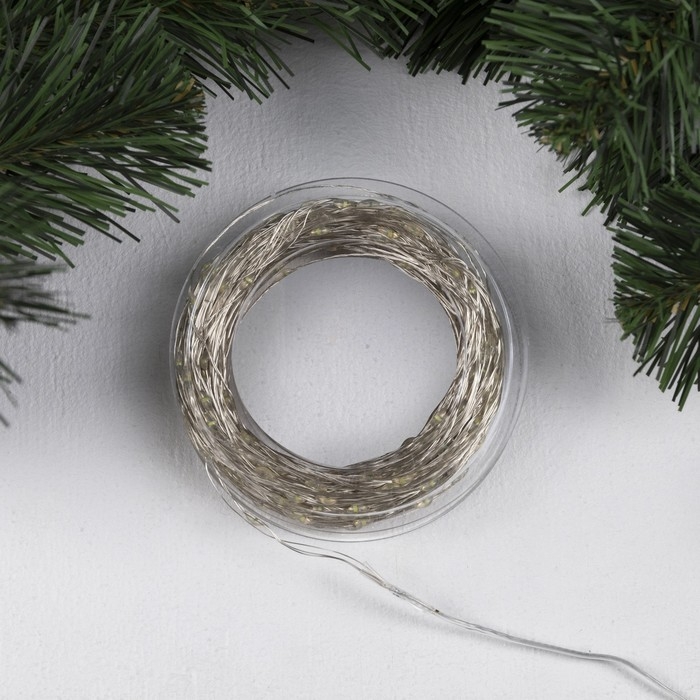 Гирлянда «Нить» 50 м роса, IP44, серебристая нить, 500 LED, свечение белое, 8 режимов, 31 В Гирлянда «Нить» 50 м роса, IP44, серебристая нить, 500 LED, свечение белое, 8 режимов, 31 В