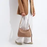 Сумка женская багет на молнии, 32&times;14&times;22 см, бежевая