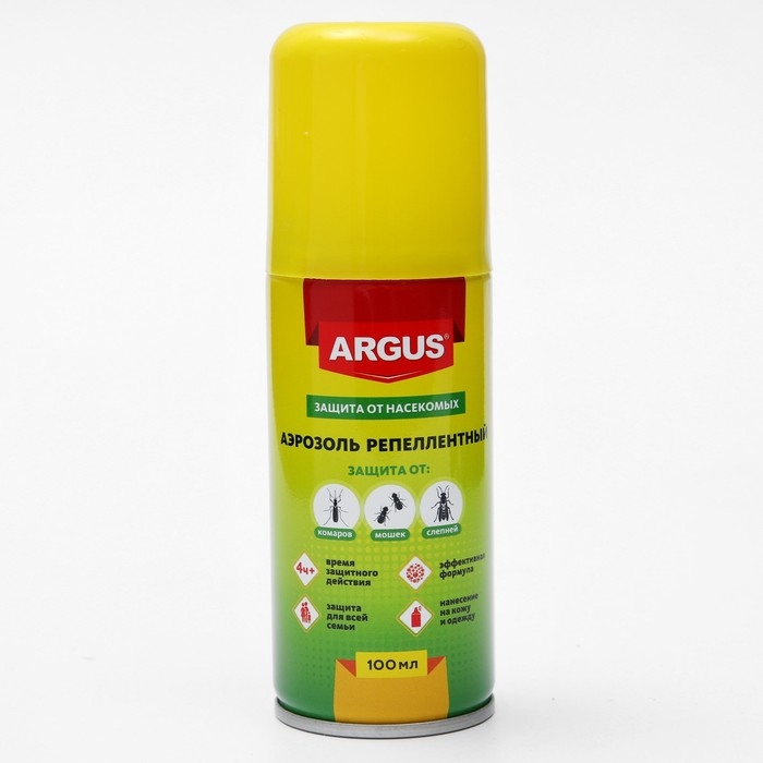 Аэрозоль репеллентный от комаров, мошек, слепней   Аэрозоль репеллентный от комаров, мошек, слепней  "Argus",100 мл