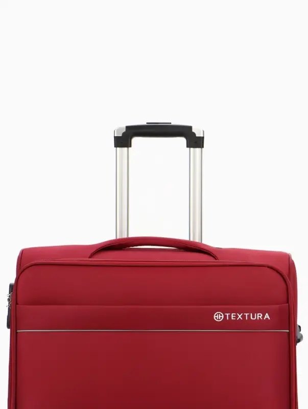 Чемодан на колёсах TEXTURA, кодовый замок, с увеличением, 47&times;30&times;78 см, 28", красный
