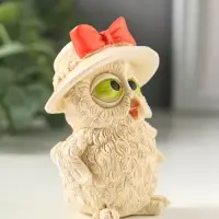 Фигурка гипс &laquo;Сова в шляпе&raquo;, слоновая кость, 8&times;5 см