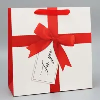 Пакет подарочный ламинированный квадратный For You, 30&times;30&times;12 см