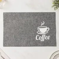 Салфетки сервировочные на стол Доляна Coffee, 4 шт., 44&times;29 см, серые