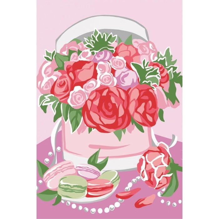 Алмазная мозаика на подрамнике с полным заполнением «Прекрасные цветы», 20 × 30 см