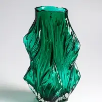 Ваза настольная стекло "Греверли" 27х10 см, зелёный