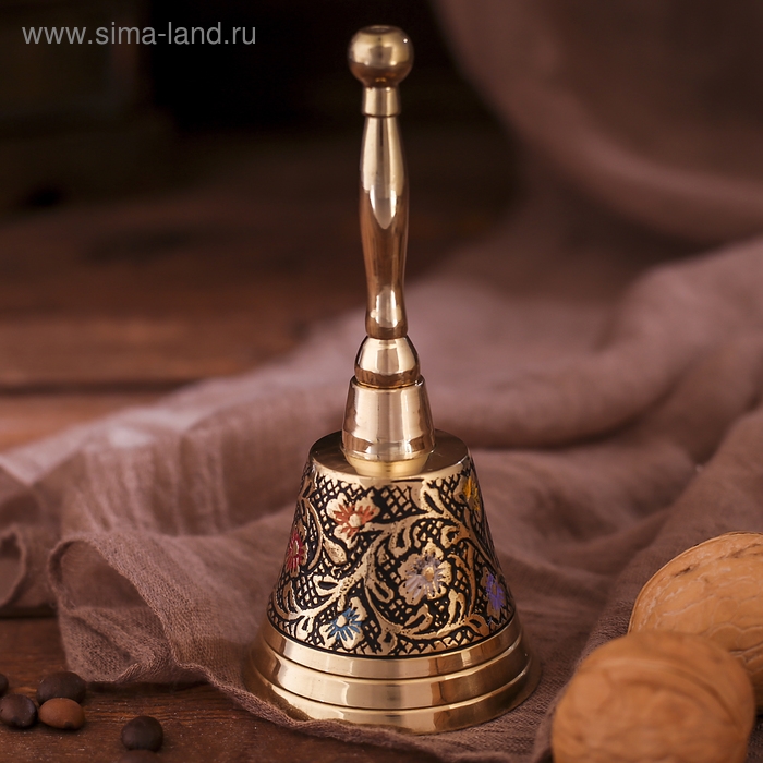 Колокольчик латунь  Колокольчик латунь "Цветочные узоры" 5,5х5,5х12,5 см
