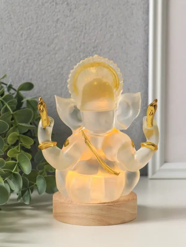 Фигурка светящаяся &laquo;Ганеша&raquo;, акрил, от USB, 8&times;10.8&times;14.5 см