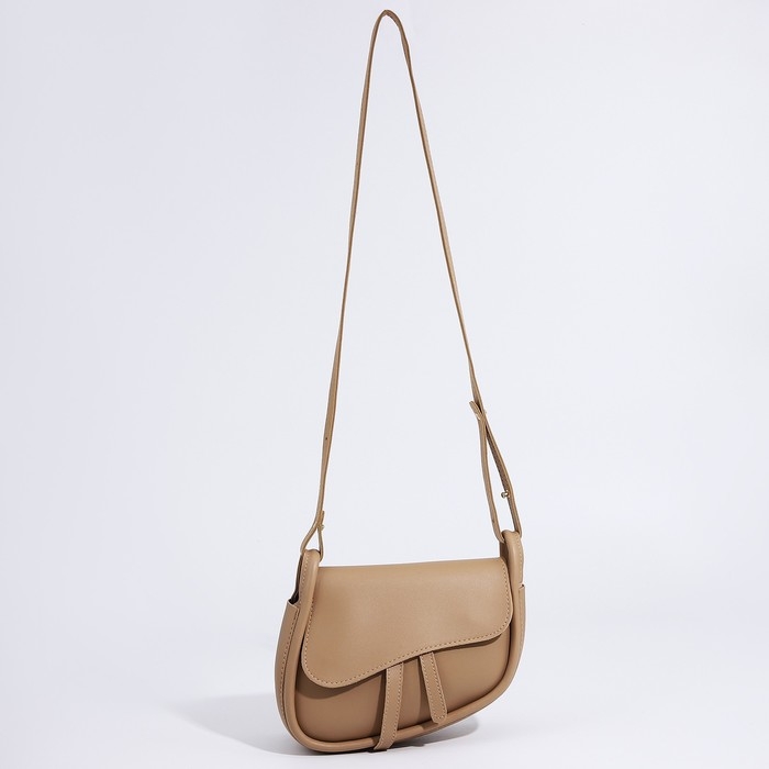 Сумка женская из искусственной кожи, 20×16×8.5 см, бежевая