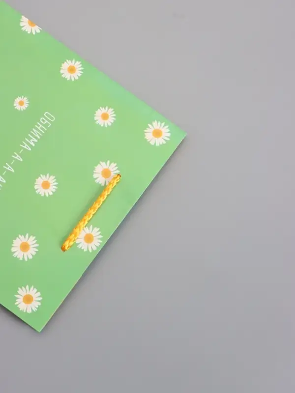 Пакет подарочный "Ромашки - обнимашки" ламинированный 18 х 22,3 х 10 см