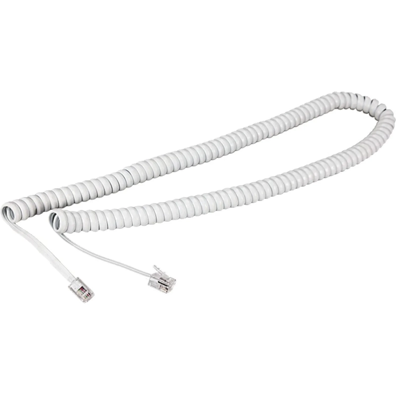 Шнур для телефонной трубки REXANT, витой RJ-10 (4P-4C), 4м, белый