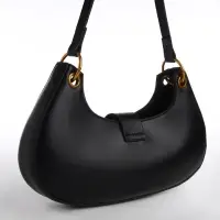 Сумка женская багет TEXTURA на молнии, 30&times;5&times;17 см, чёрная