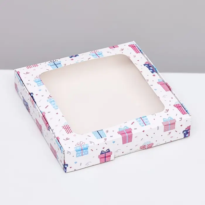 Коробка самосборная, «Подарки», 16×16×3 см Коробка самосборная, «Подарки», 16×16×3 см