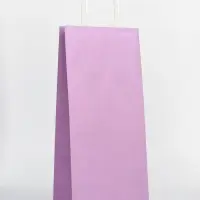 Пакет крафт под бутылку, Сиреневый, 14×8×32 см